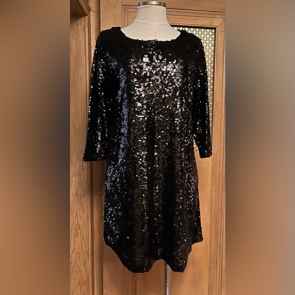 EDGE by JEN RADE black sequin party dress 12
